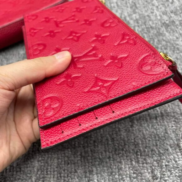 100%  Authentic Louis Vuitton Pochette Felicie Red W/P Monogram Shoulder Bag - Picture 14 of 16